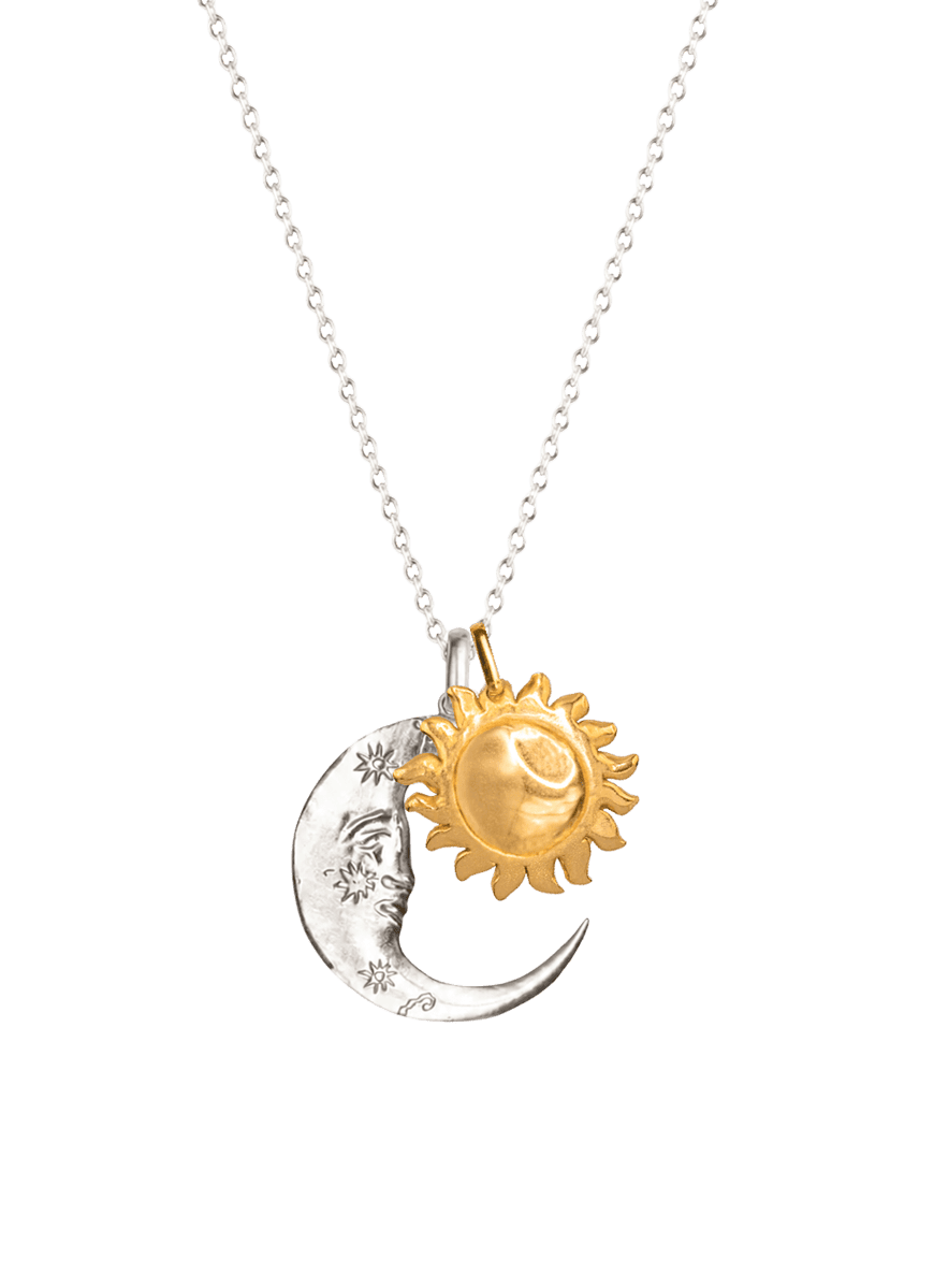 Sun and Moon Silver Necklace