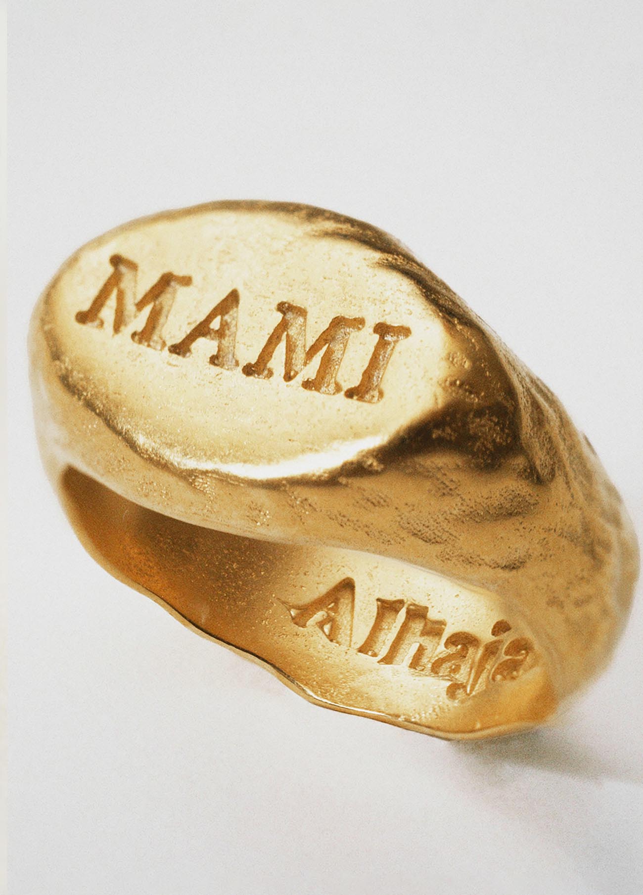 Anillo Sello Mami Oro Macizo